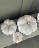 White crushed velvet pumpkin